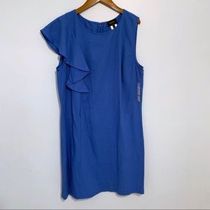 Laundry by Design Linen Dress Blue sz 14 NWT